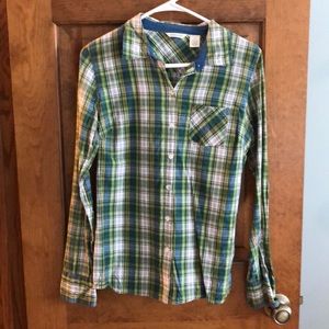 Cotton plaid button up shirt